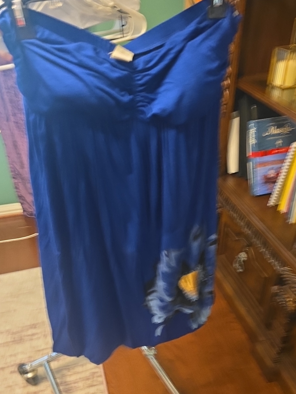 Charming Charlie Royal Blue Strapless Floral-Detail Dress